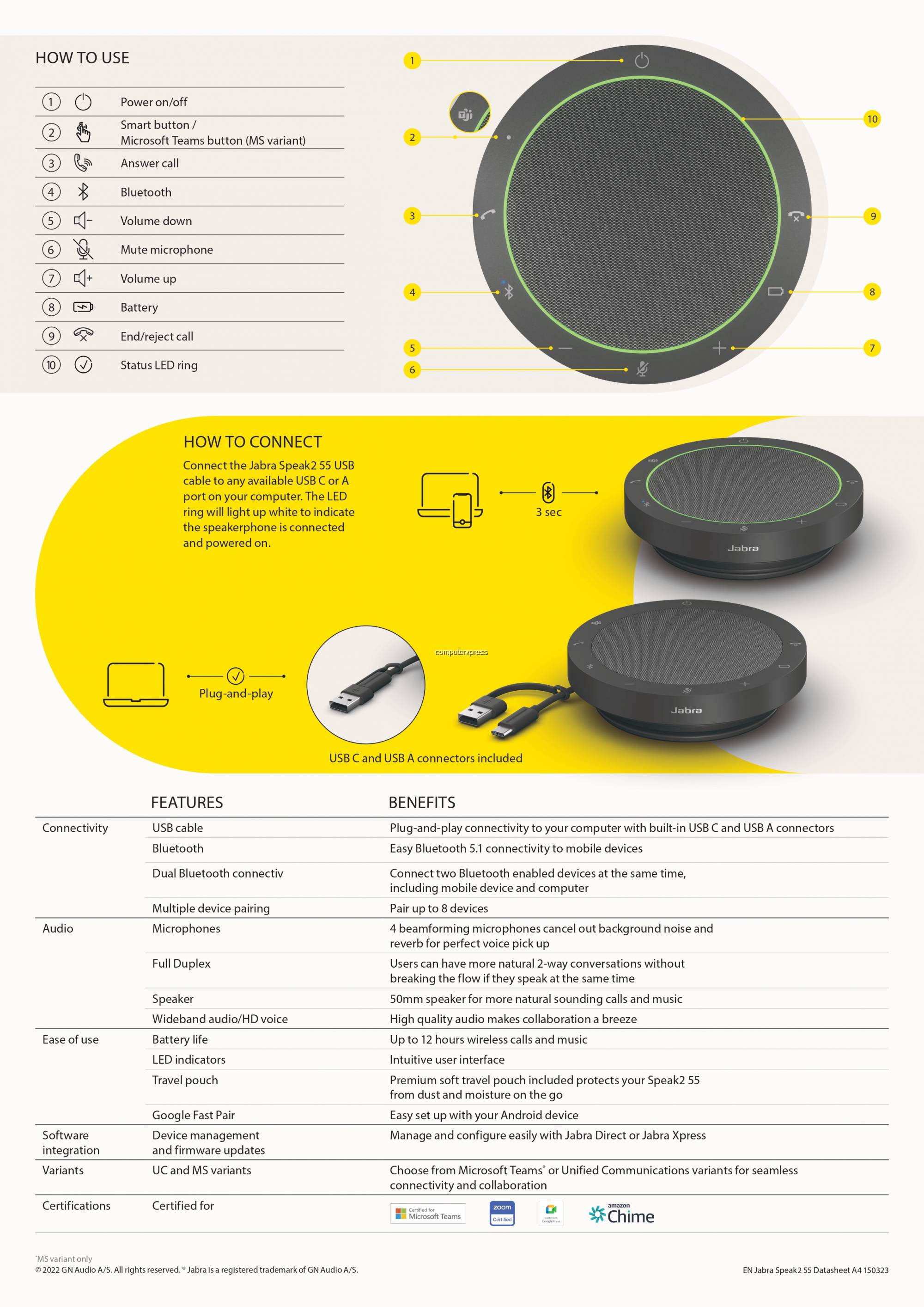 Jabra Speak 2 55 MS Teams認証 Jabra Speak 2 55 MS Teams認証